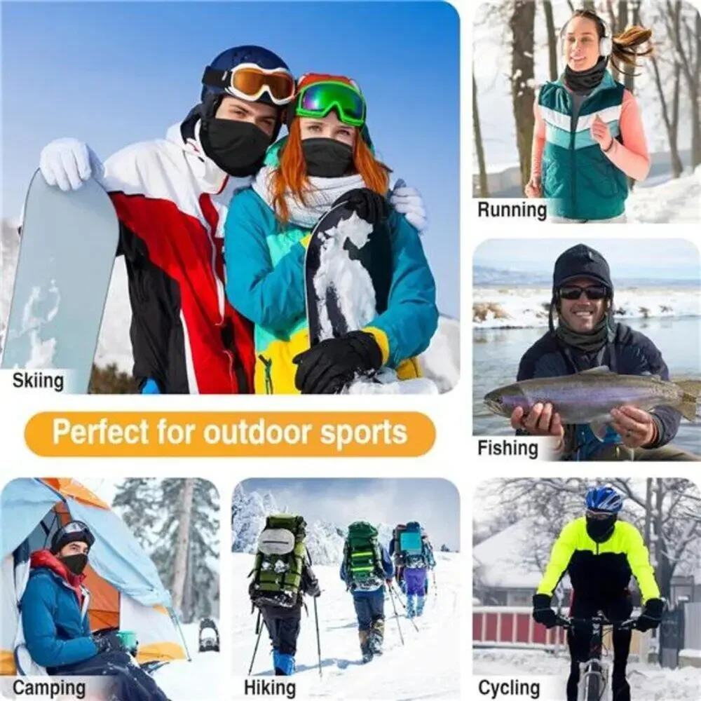 2 Pack Winter Neck Gaiter Warmers – Windproof Fleece Face Cover Unisex